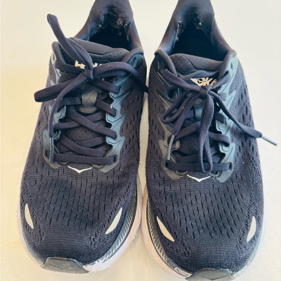 Hoka Clifton 8 Black and White Athletic Sneakers size 6.5 - Picture 9 of 12